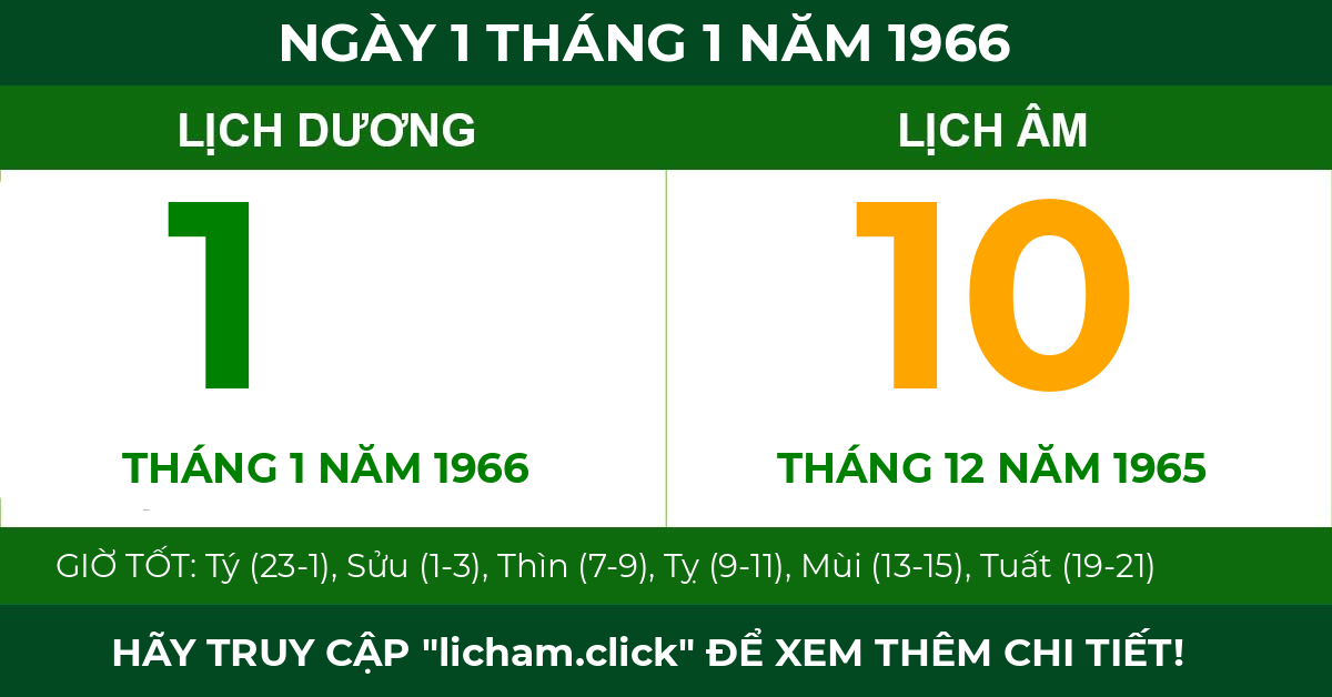 lịch âm ngày 1 tháng 1 năm 1966