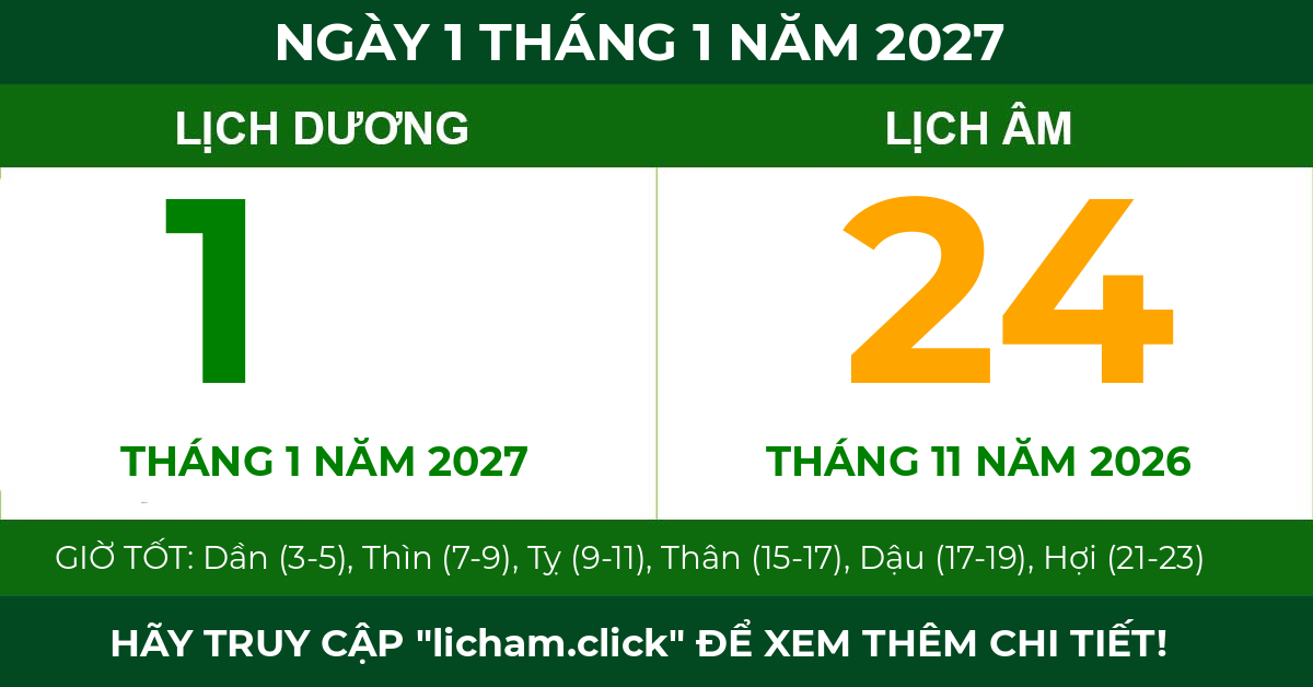 lịch âm ngày 1 tháng 1 năm 2027