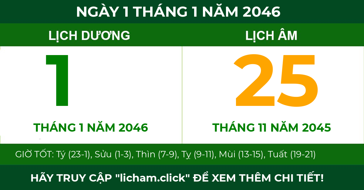 lịch âm ngày 1 tháng 1 năm 2046