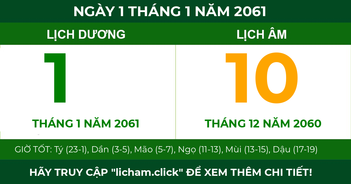 lịch âm ngày 1 tháng 1 năm 2061