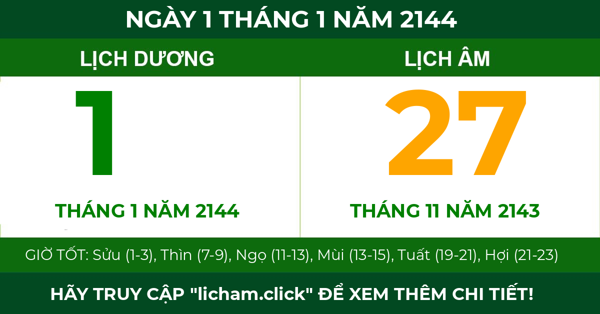lịch âm ngày 1 tháng 1 năm 2144