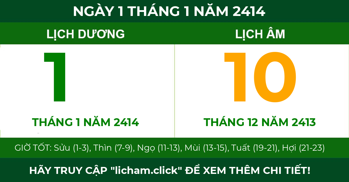 lịch âm ngày 1 tháng 1 năm 2414