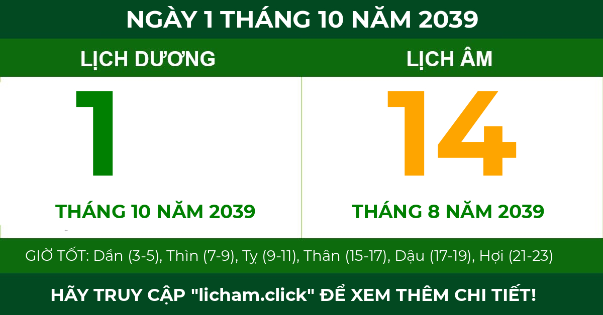 lịch âm ngày 1 tháng 10 năm 2039