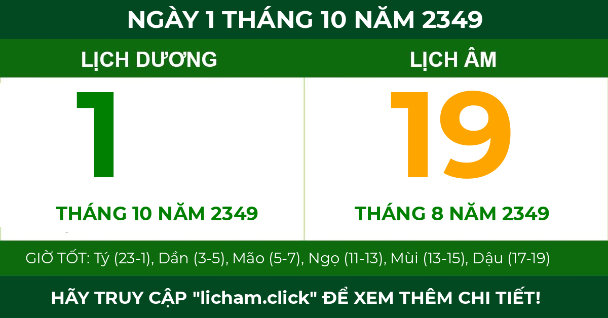 lịch âm ngày 1 tháng 10 năm 2349