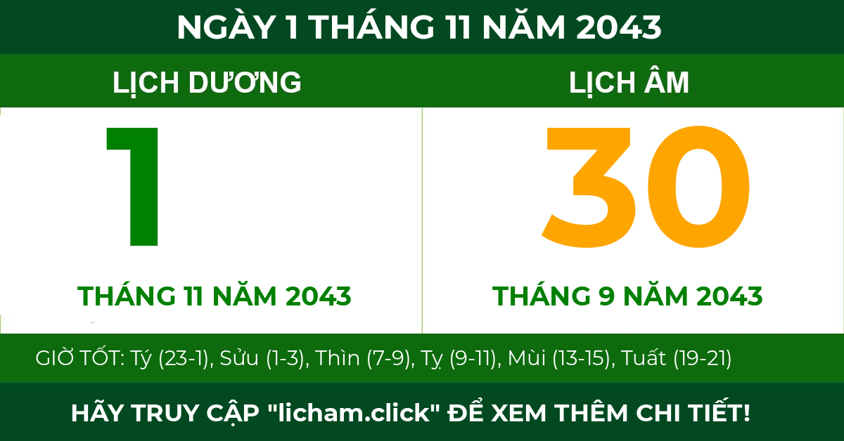 lịch âm ngày 1 tháng 11 năm 2043