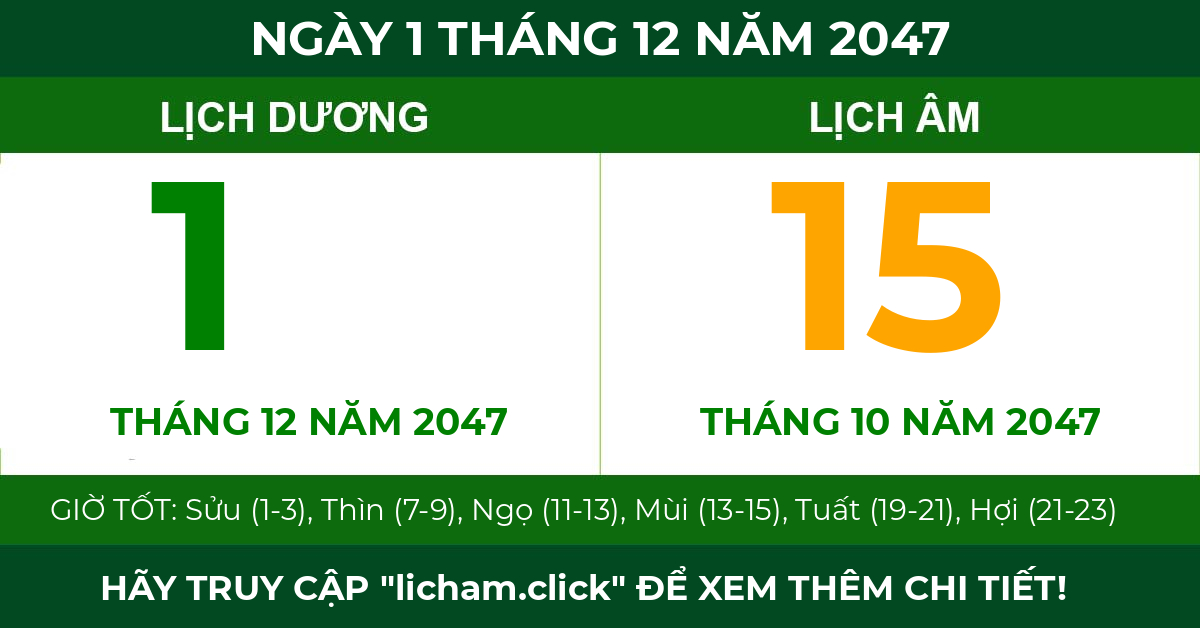 lịch âm ngày 1 tháng 12 năm 2047