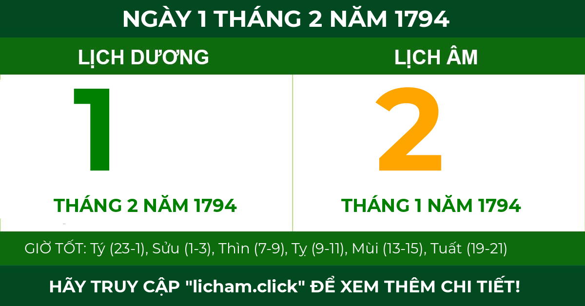 lịch âm ngày 1 tháng 2 năm 1794