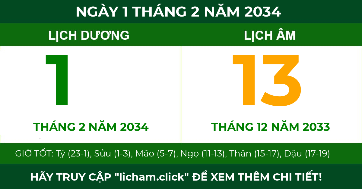 lịch âm ngày 1 tháng 2 năm 2034