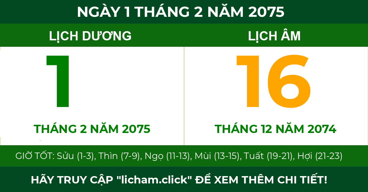 lịch âm ngày 1 tháng 2 năm 2075