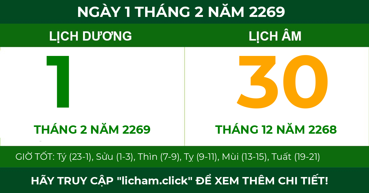 lịch âm ngày 1 tháng 2 năm 2269