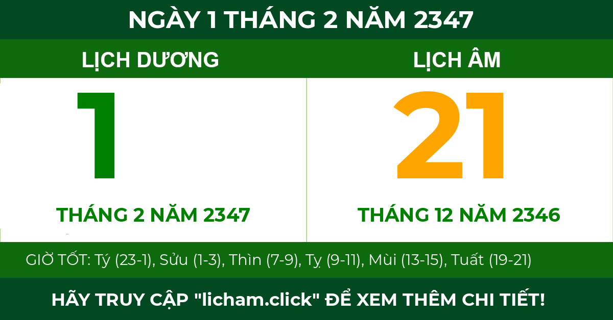 lịch âm ngày 1 tháng 2 năm 2347