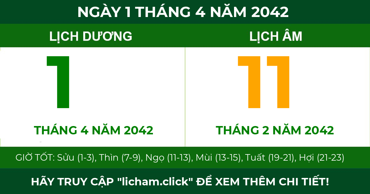 lịch âm ngày 1 tháng 4 năm 2042