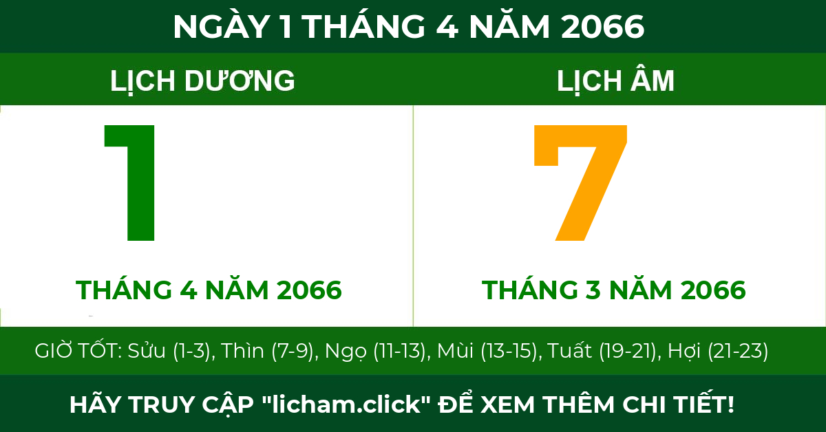 lịch âm ngày 1 tháng 4 năm 2066