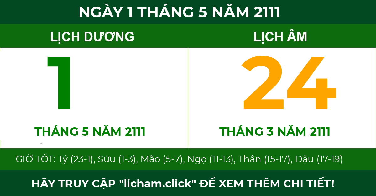 lịch âm ngày 1 tháng 5 năm 2111