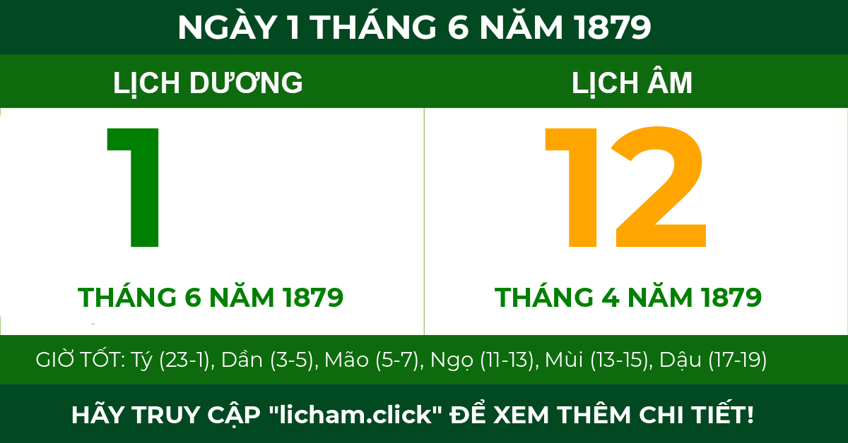 lịch âm ngày 1 tháng 6 năm 1879