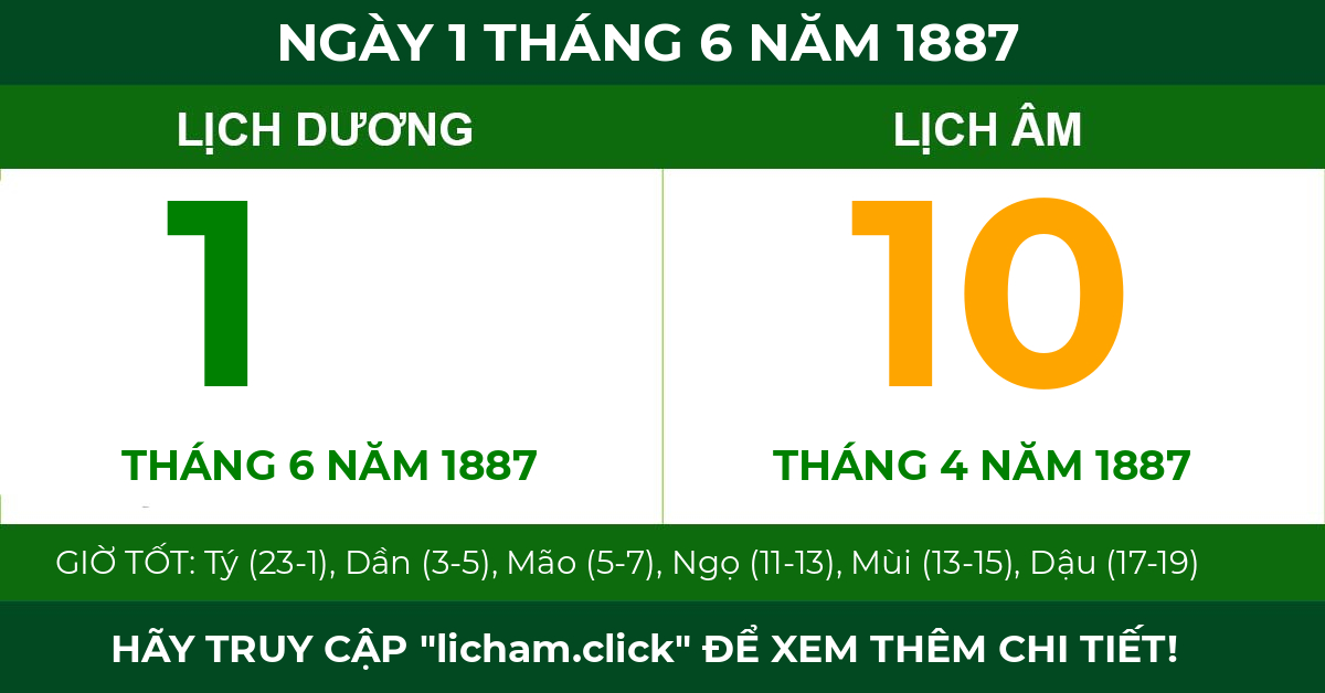 lịch âm ngày 1 tháng 6 năm 1887