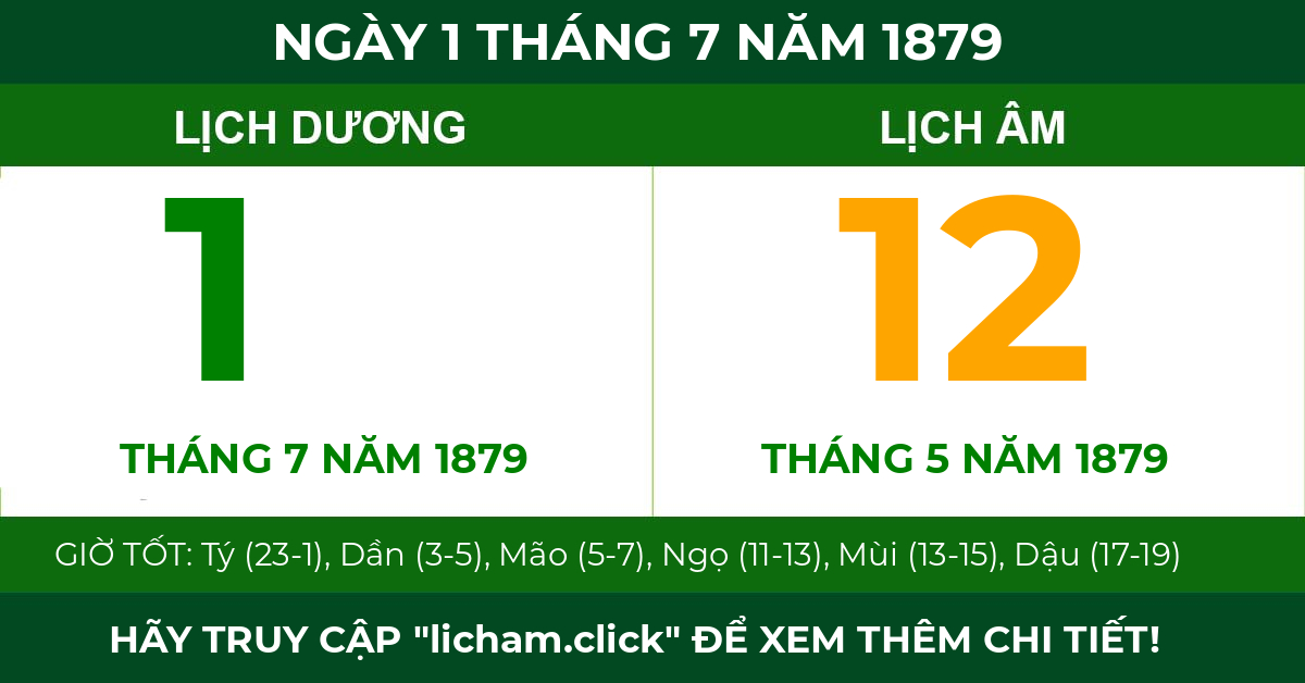 lịch âm ngày 1 tháng 7 năm 1879