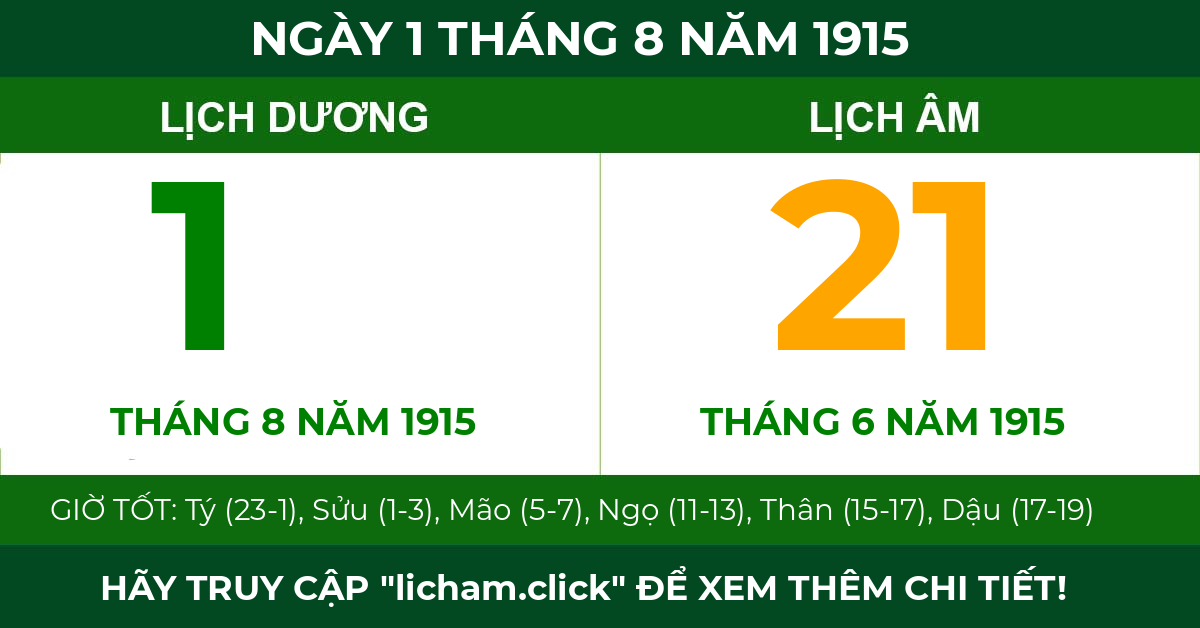 lịch âm ngày 1 tháng 8 năm 1915