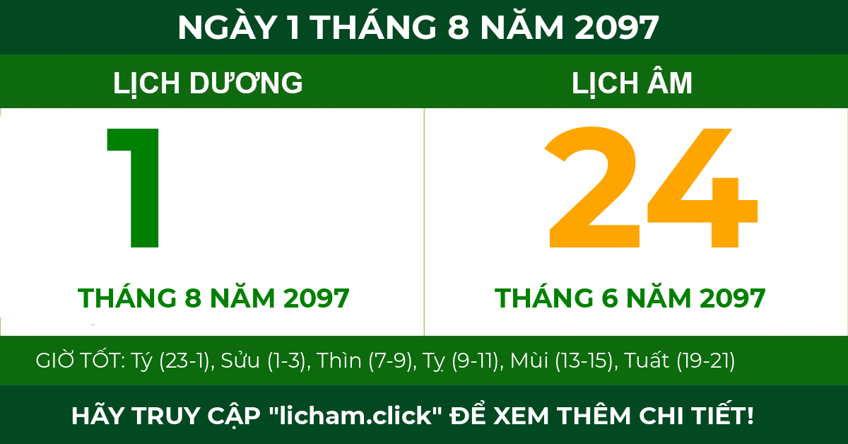 lịch âm ngày 1 tháng 8 năm 2097