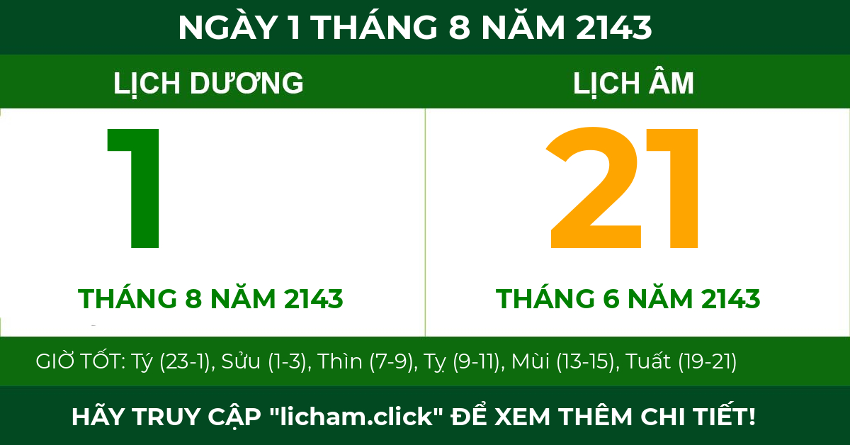 lịch âm ngày 1 tháng 8 năm 2143