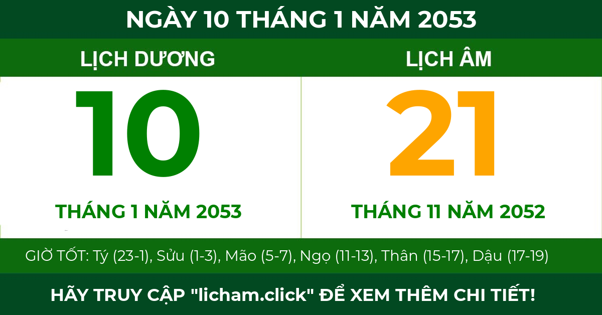 lịch âm ngày 10 tháng 1 năm 2053