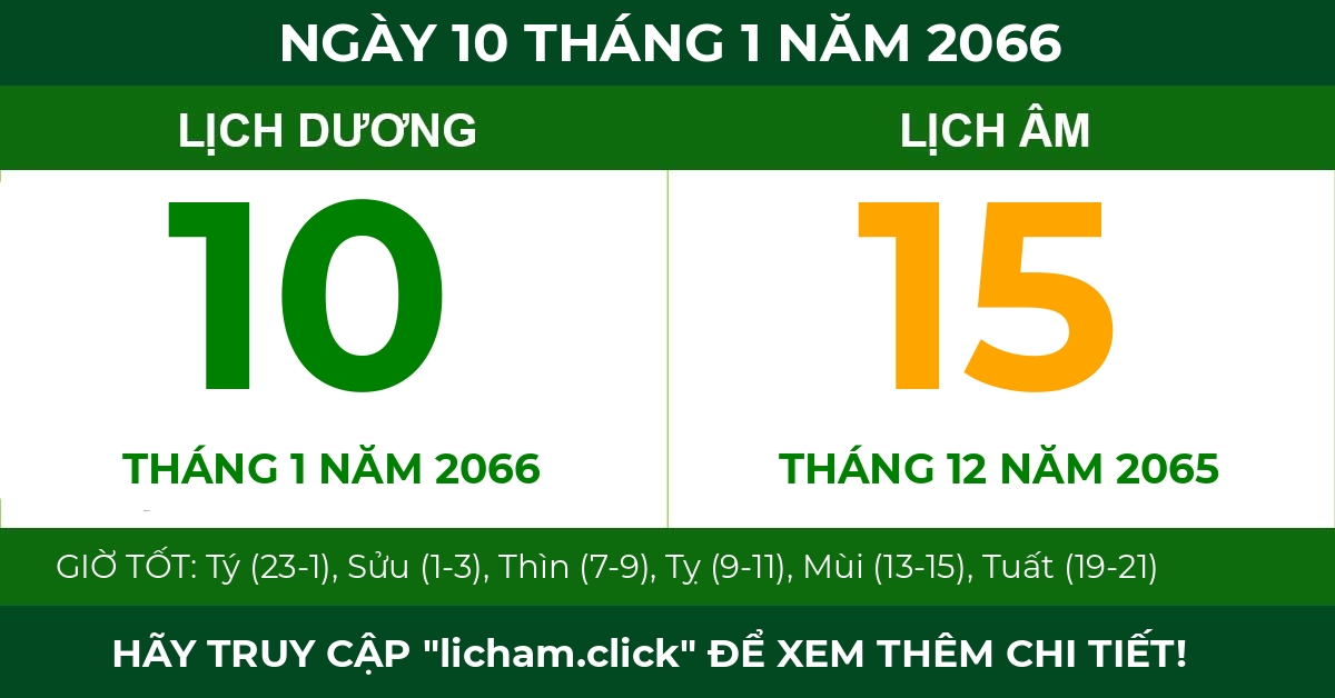 lịch âm ngày 10 tháng 1 năm 2066