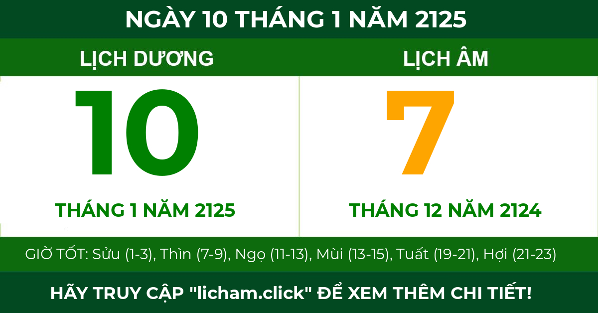 lịch âm ngày 10 tháng 1 năm 2125
