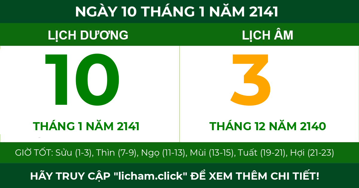 lịch âm ngày 10 tháng 1 năm 2141