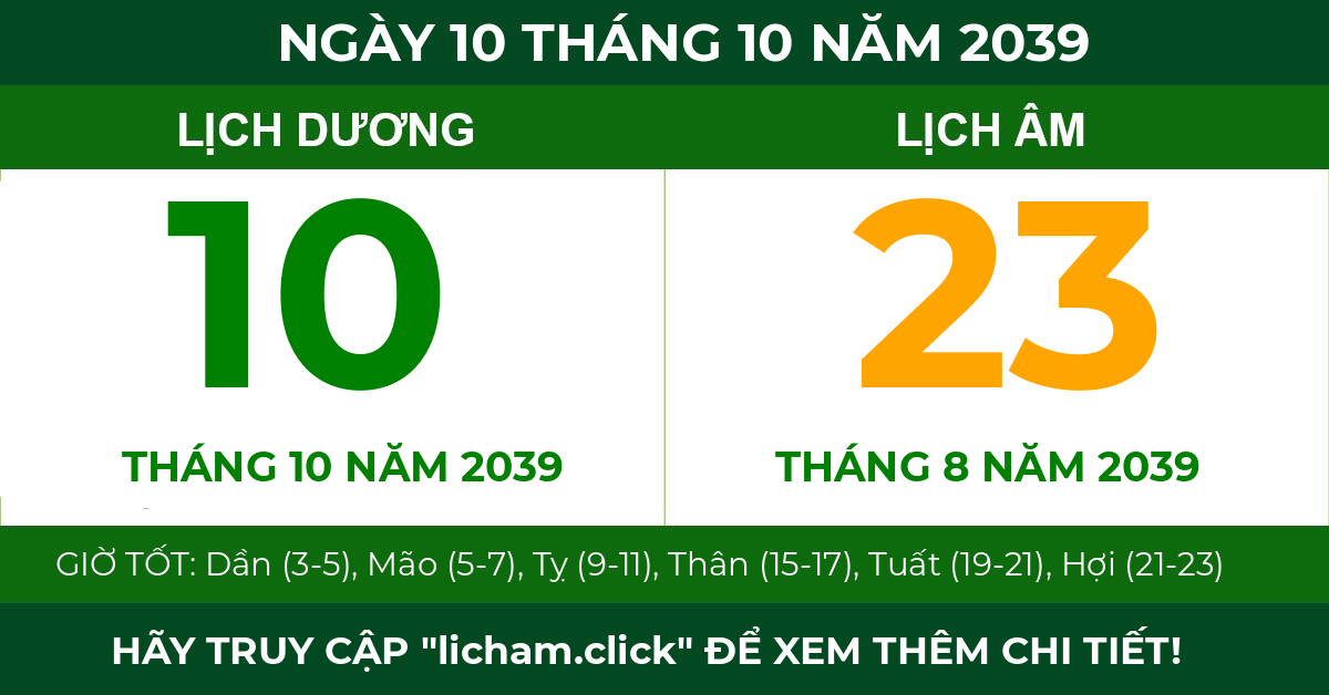 lịch âm ngày 10 tháng 10 năm 2039