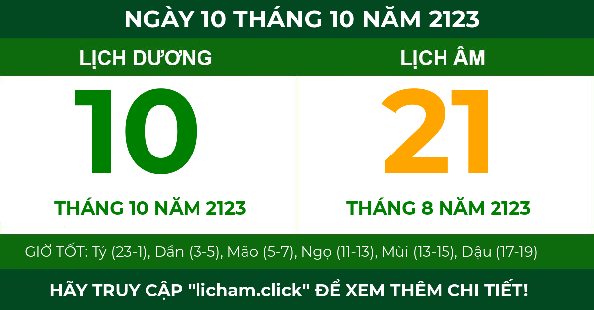 lịch âm ngày 10 tháng 10 năm 2123