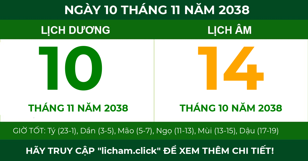 lịch âm ngày 10 tháng 11 năm 2038