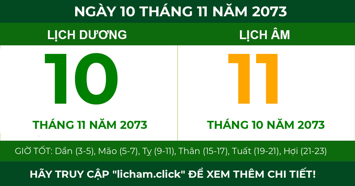 lịch âm ngày 10 tháng 11 năm 2073