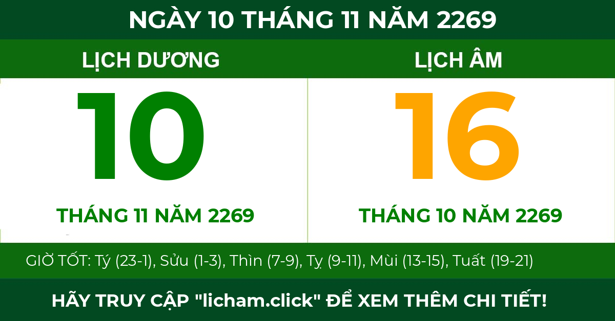 lịch âm ngày 10 tháng 11 năm 2269