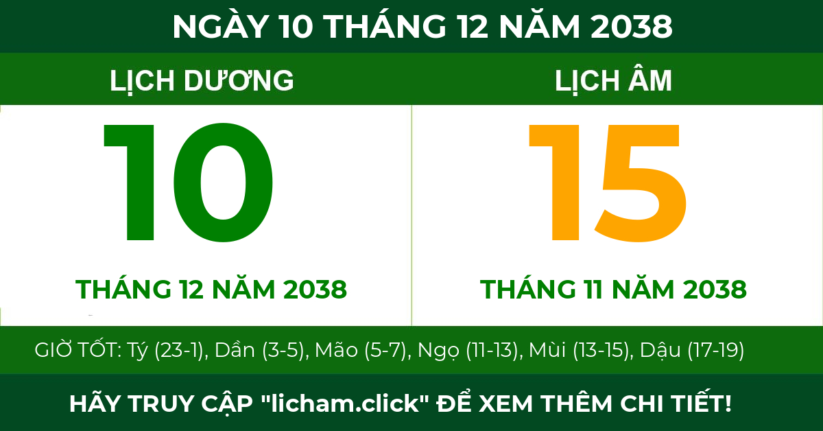 lịch âm ngày 10 tháng 12 năm 2038