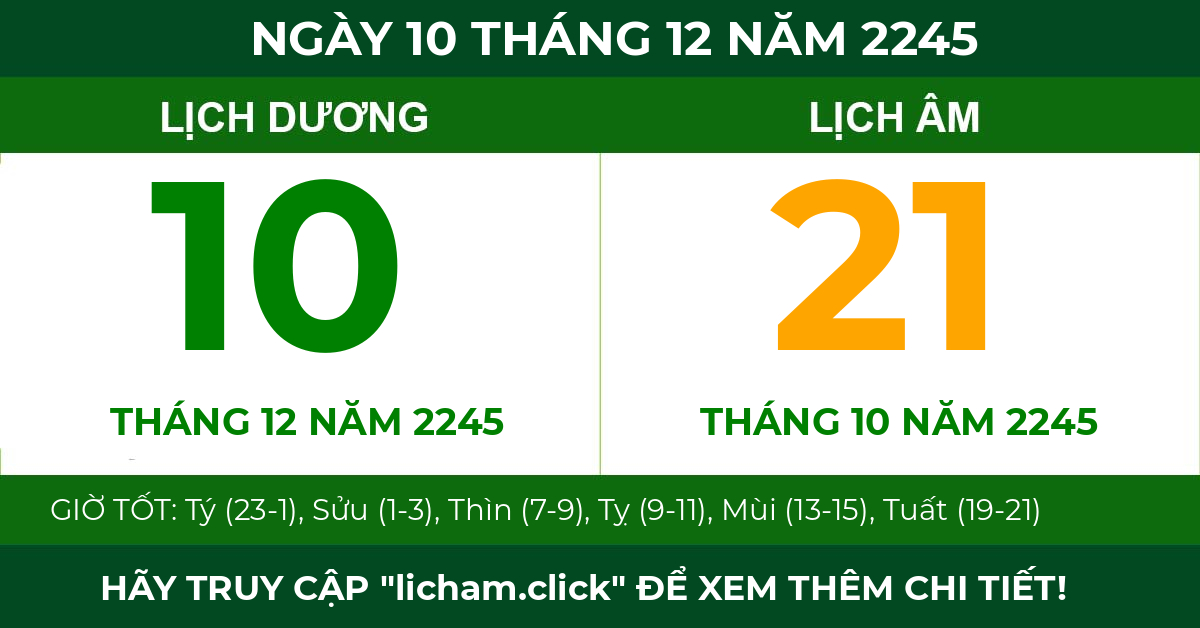 lịch âm ngày 10 tháng 12 năm 2245