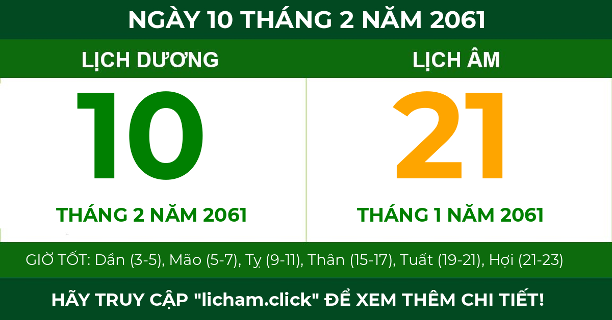 lịch âm ngày 10 tháng 2 năm 2061