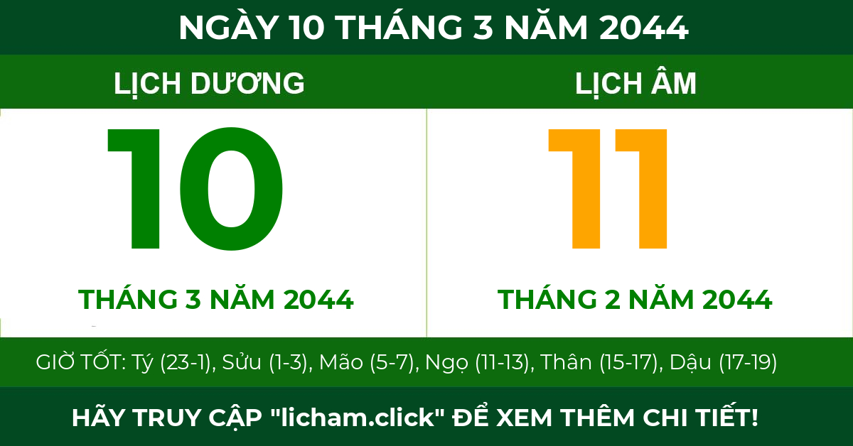 lịch âm ngày 10 tháng 3 năm 2044