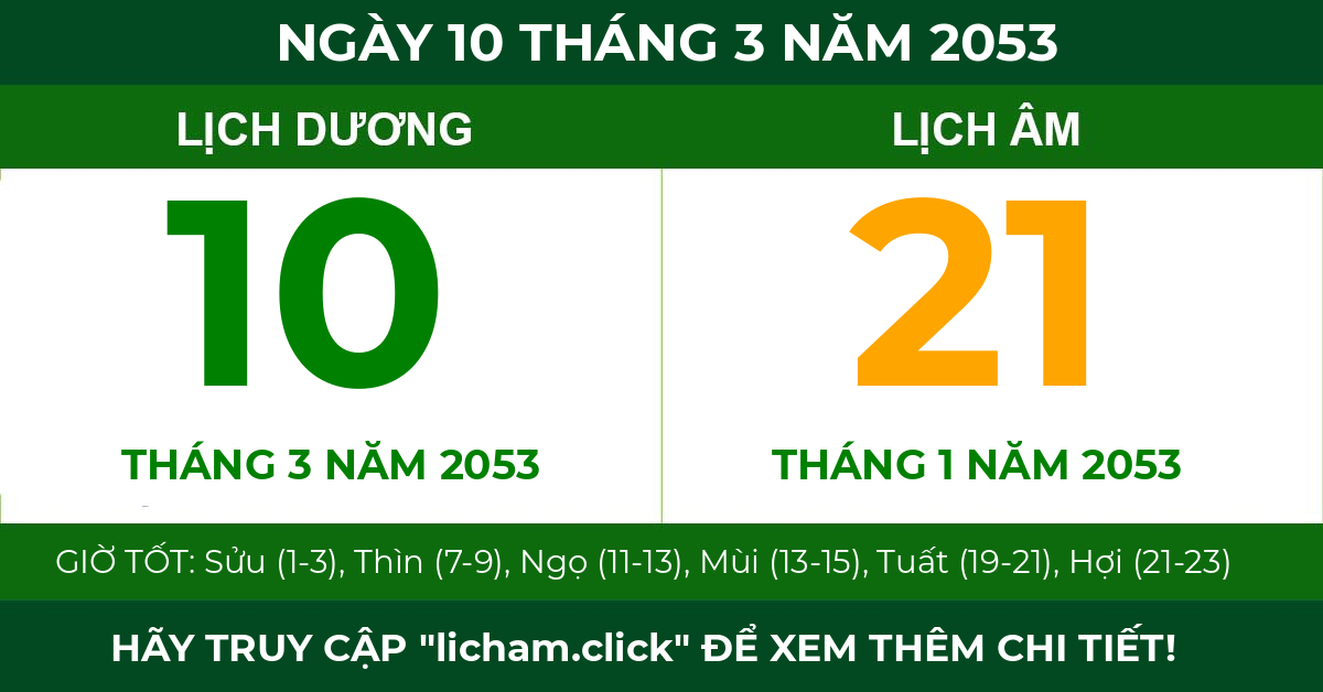 lịch âm ngày 10 tháng 3 năm 2053