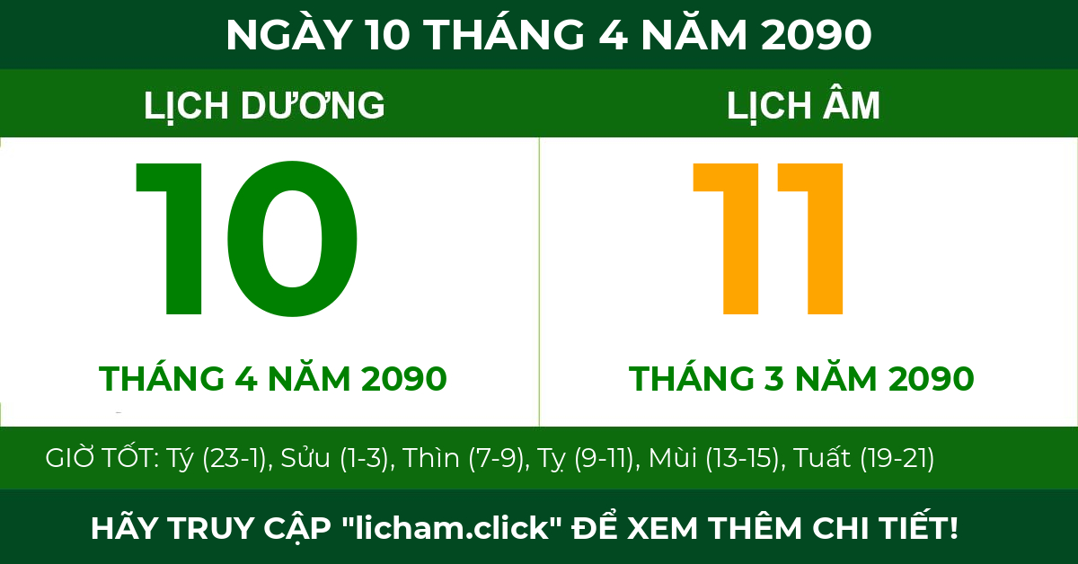 lịch âm ngày 10 tháng 4 năm 2090