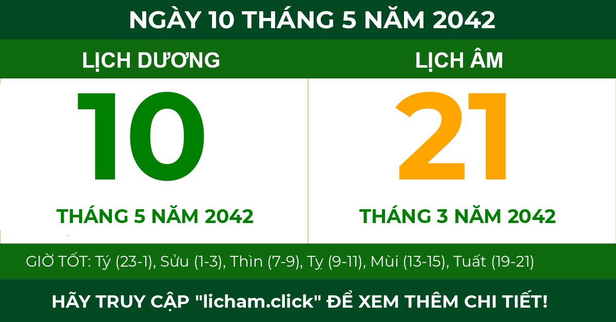 lịch âm ngày 10 tháng 5 năm 2042