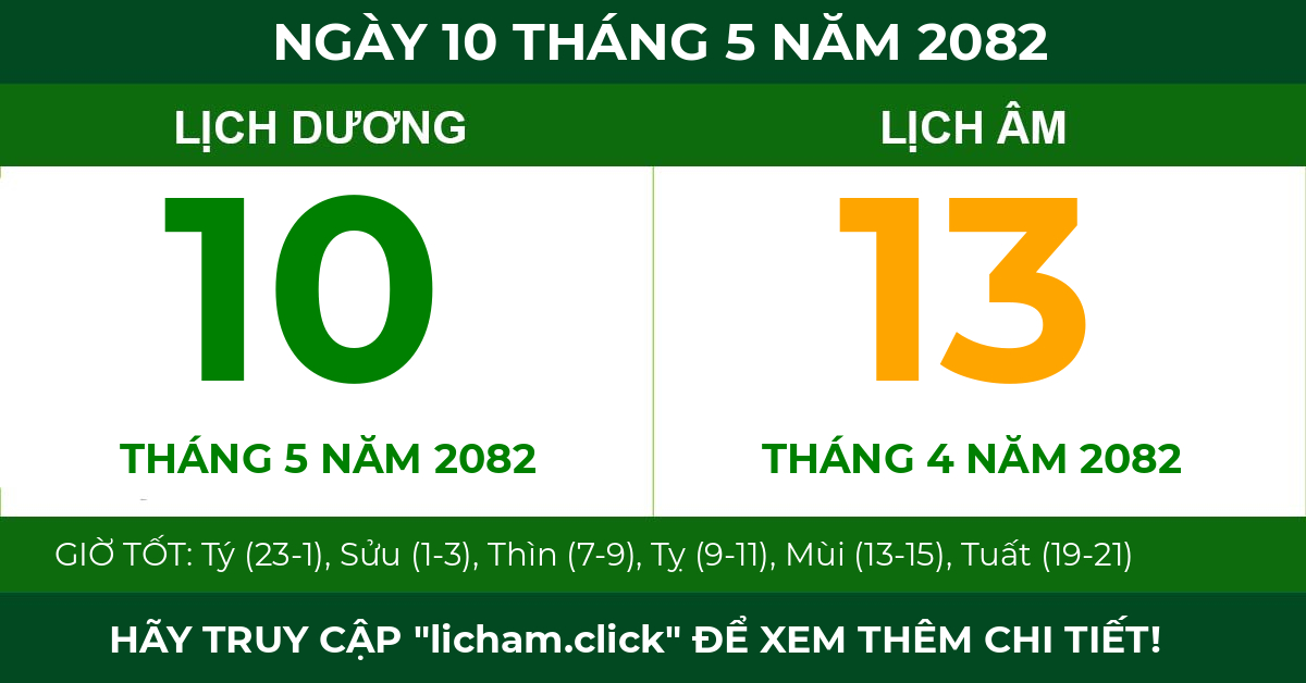 lịch âm ngày 10 tháng 5 năm 2082