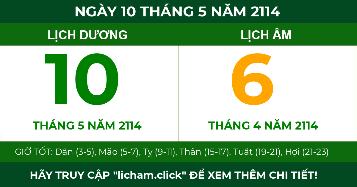 lịch âm ngày 10 tháng 5 năm 2114