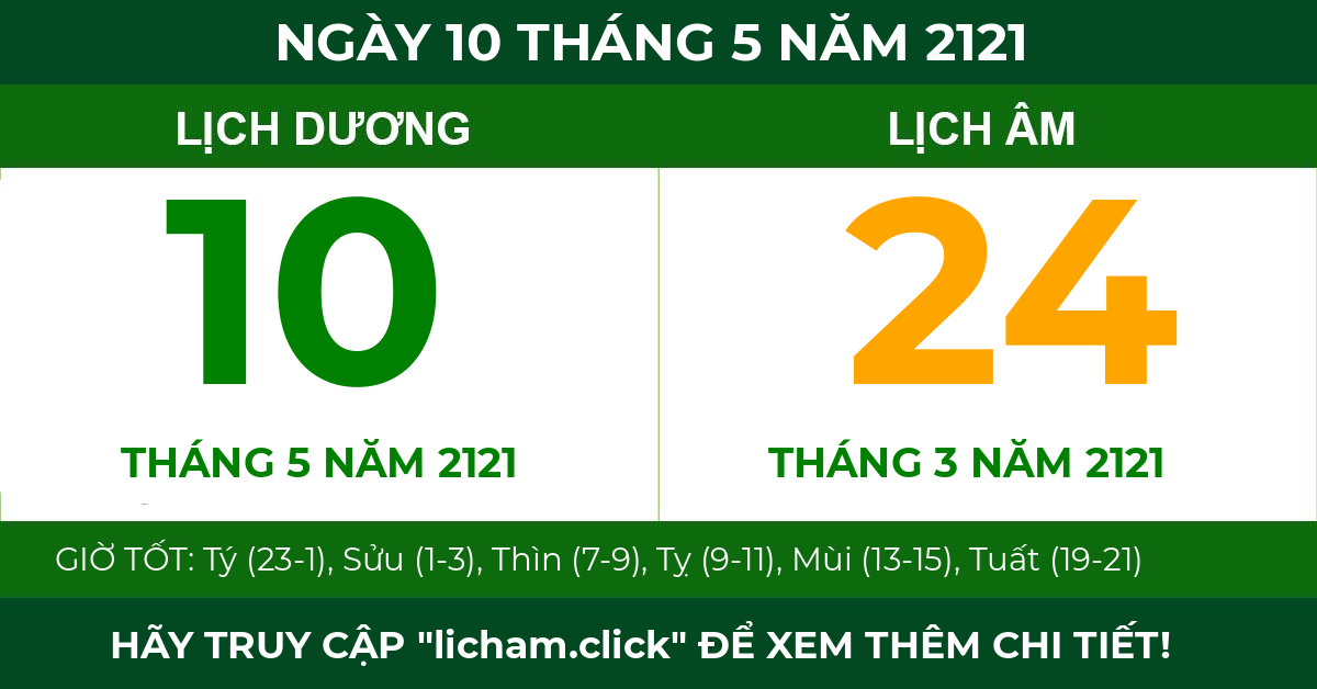 lịch âm ngày 10 tháng 5 năm 2121