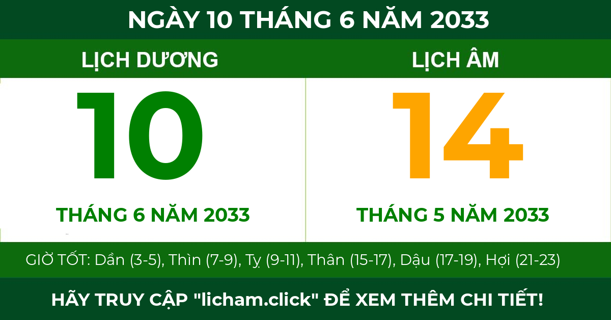 lịch âm ngày 10 tháng 6 năm 2033