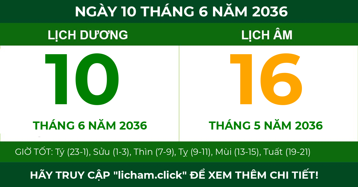 lịch âm ngày 10 tháng 6 năm 2036