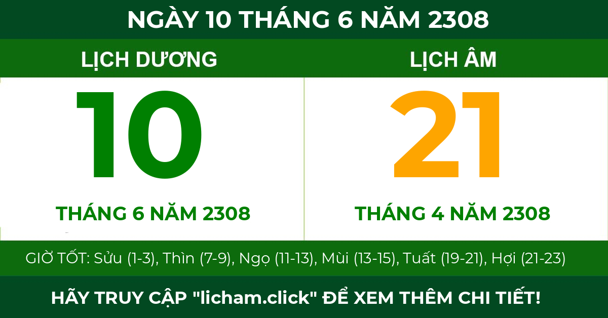 lịch âm ngày 10 tháng 6 năm 2308