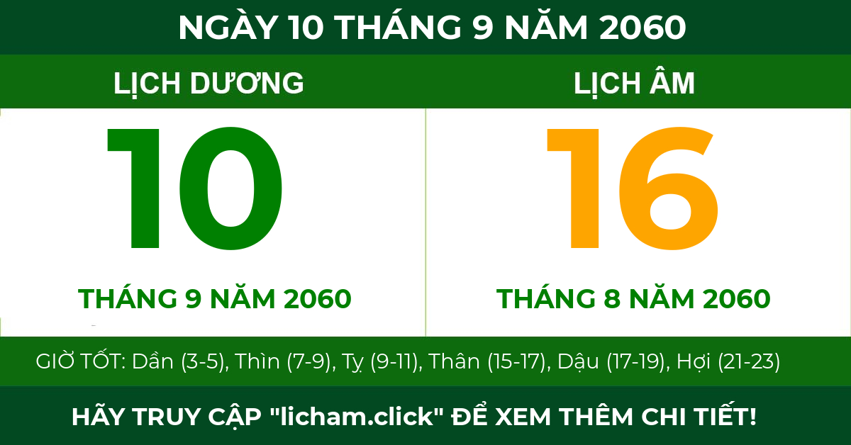 lịch âm ngày 10 tháng 9 năm 2060