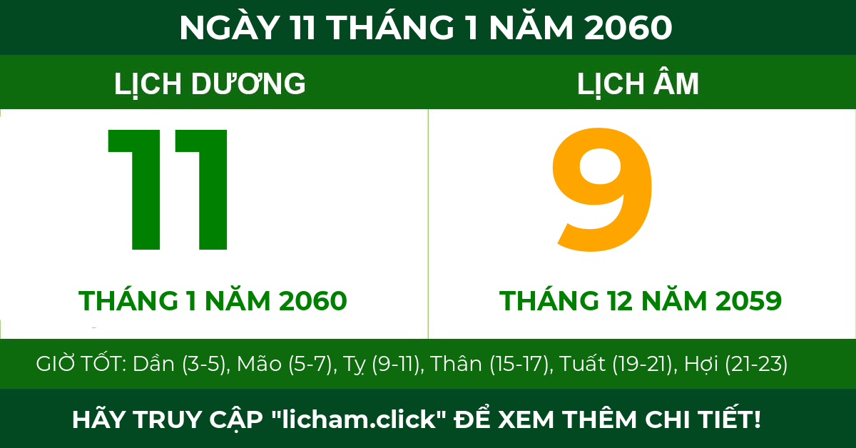 lịch âm ngày 11 tháng 1 năm 2060