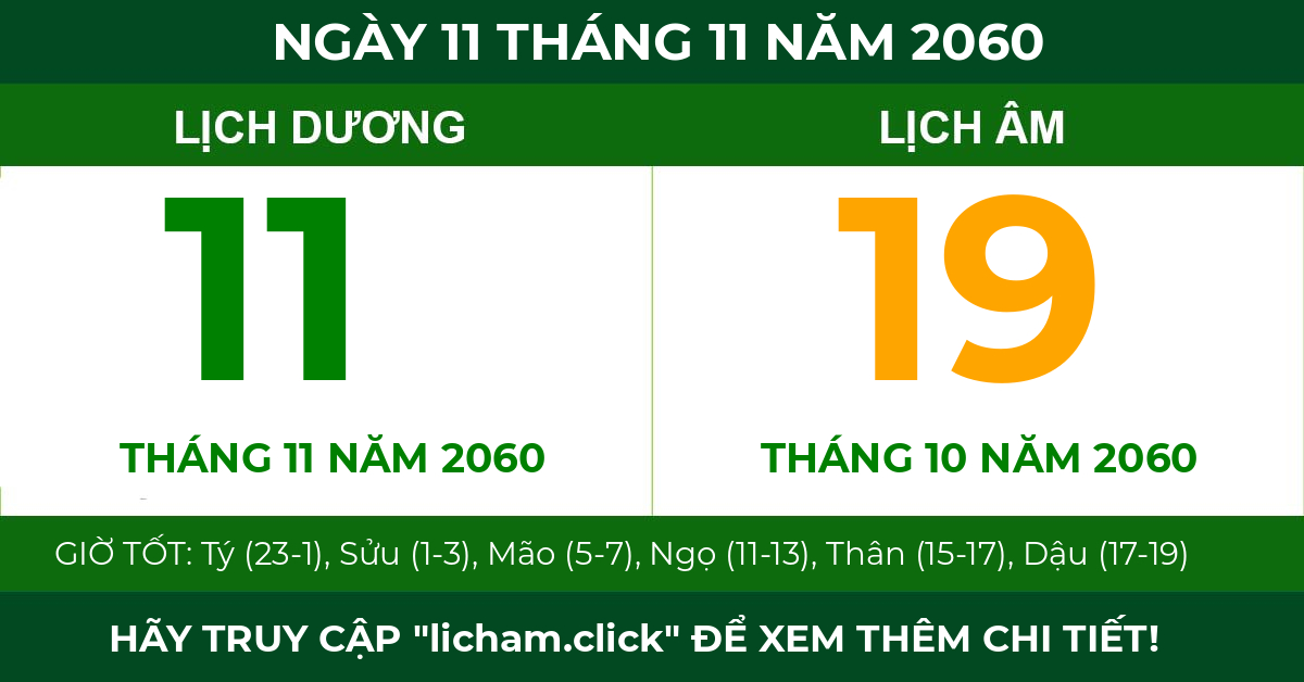 lịch âm ngày 11 tháng 11 năm 2060