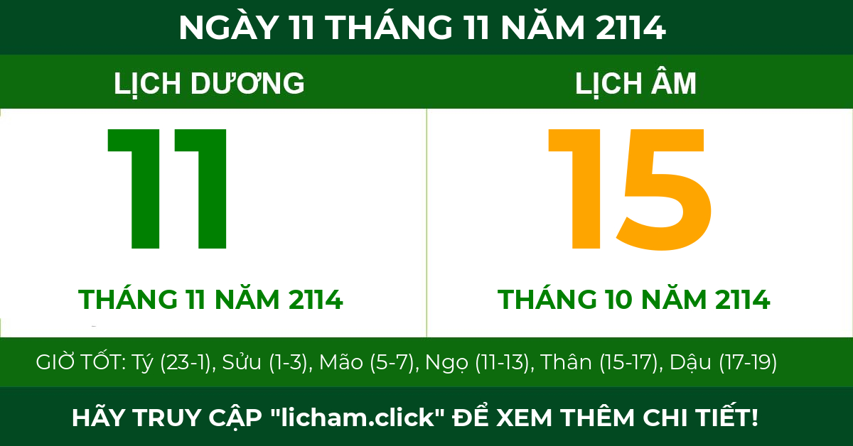 lịch âm ngày 11 tháng 11 năm 2114